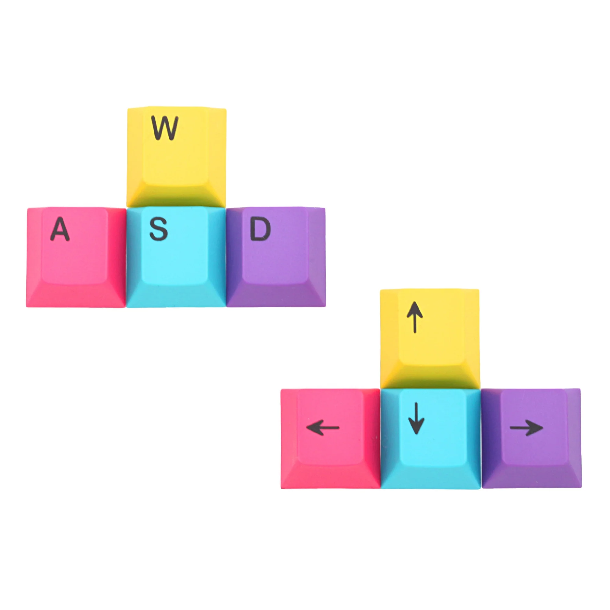cmyk rgby colorful cherry profile pbt keycap Dye Sub wasd arrow key magenta cyan green yellow red