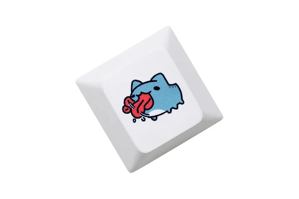 Cute Blue Cat Cherry profile Keycap Meme Keycap Dye Subbed keycaps for mx stem Gaming Mechanical Keyboards Funny Cherry Profile Kitty - Image 11