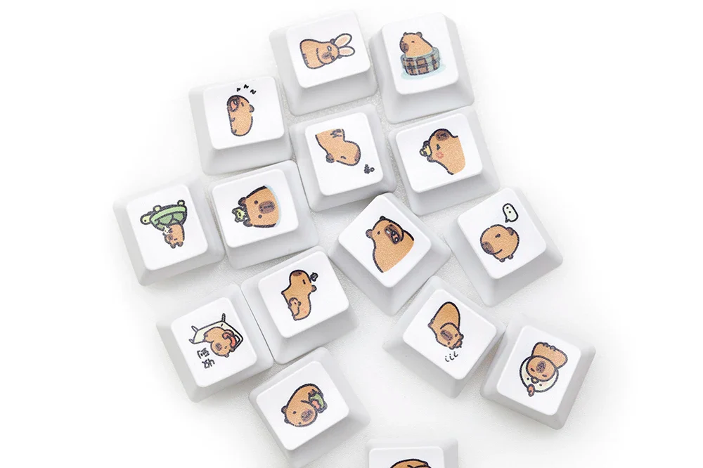 Cute Capybara Keycap Meme Keycap Dye Subbed keycaps for mx stem Gaming Mechanical Keyboards White Shui tun OEM Profile - Image 3