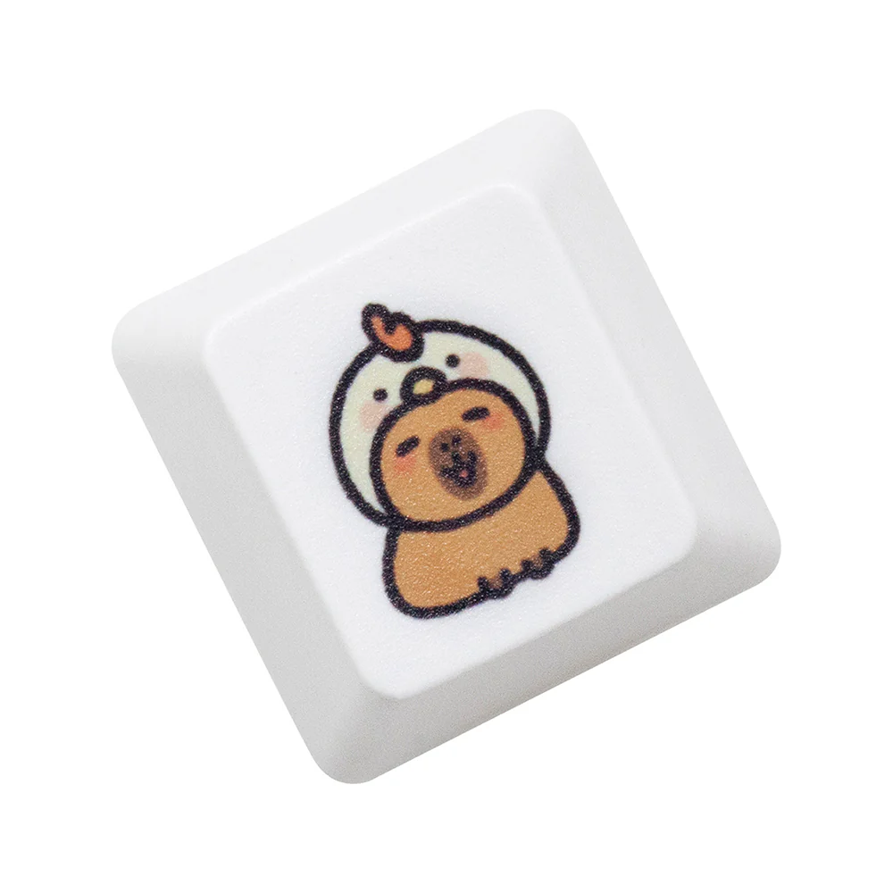 Cute Capybara Keycap Meme Keycap Dye Subbed keycaps for mx stem Gaming Mechanical Keyboards White Shui tun OEM Profile - Image 4