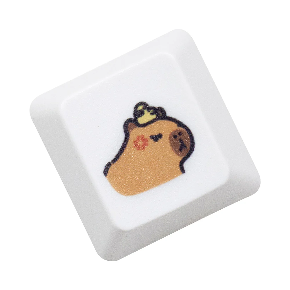 Cute Capybara Keycap Meme Keycap Dye Subbed keycaps for mx stem Gaming Mechanical Keyboards White Shui tun OEM Profile - Image 9