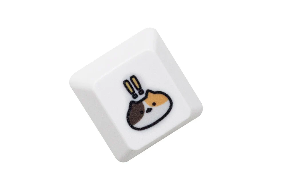 Cute Little Calico Cat Keycap Kitty Meme Keycap Dye Subbed keycaps for mx stem Gaming Mechanical Keyboards Orange White Black - Image 12