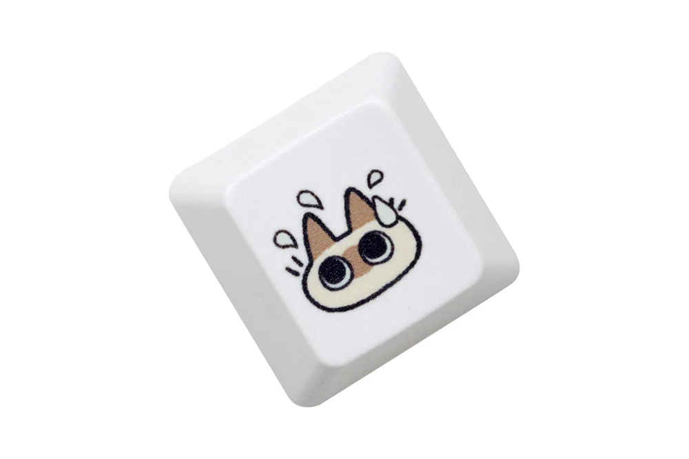 Cute Little Siamese cat Keycap Kitty Meme Keycap Dye Subbed keycaps for mx stem Gaming Mechanical Keyboards White - Image 10