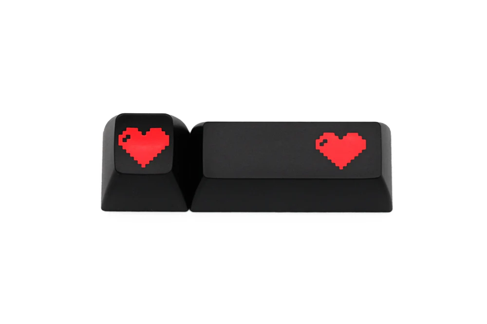 Domikey abs doubleshot keycap pixel heart black red oem dsa sa cherry profile - Image 8