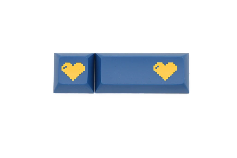 Domikey abs doubleshot keycap pixel heart blue yellow for oem dsa sa cherry profile - Image 5