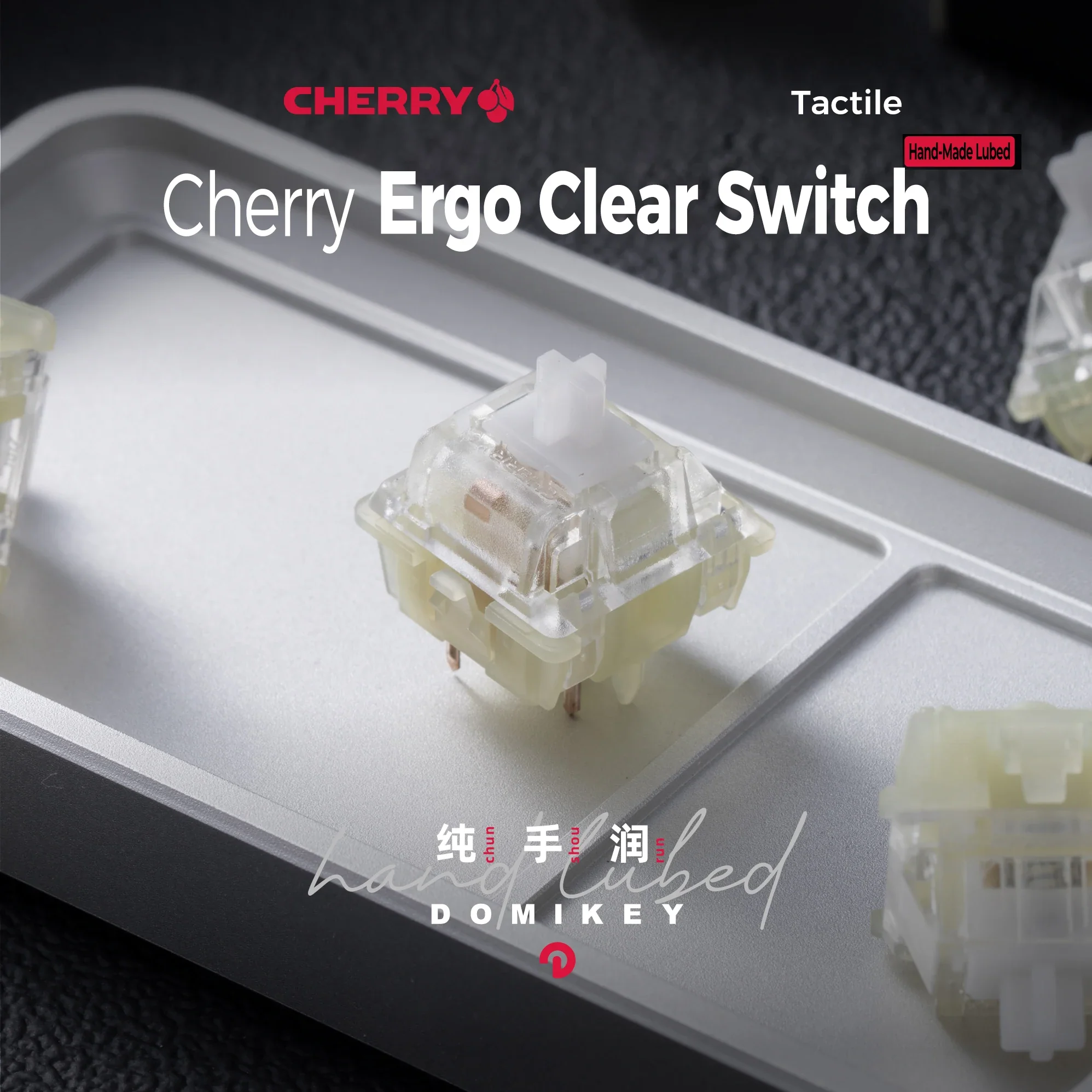 Domikey Cherry MX RGB ERGO Clear Switch Tactile SMD RGB 40g 55g Switch for mechanical keyboard Milky White Clear Hand Lubed - Image 4