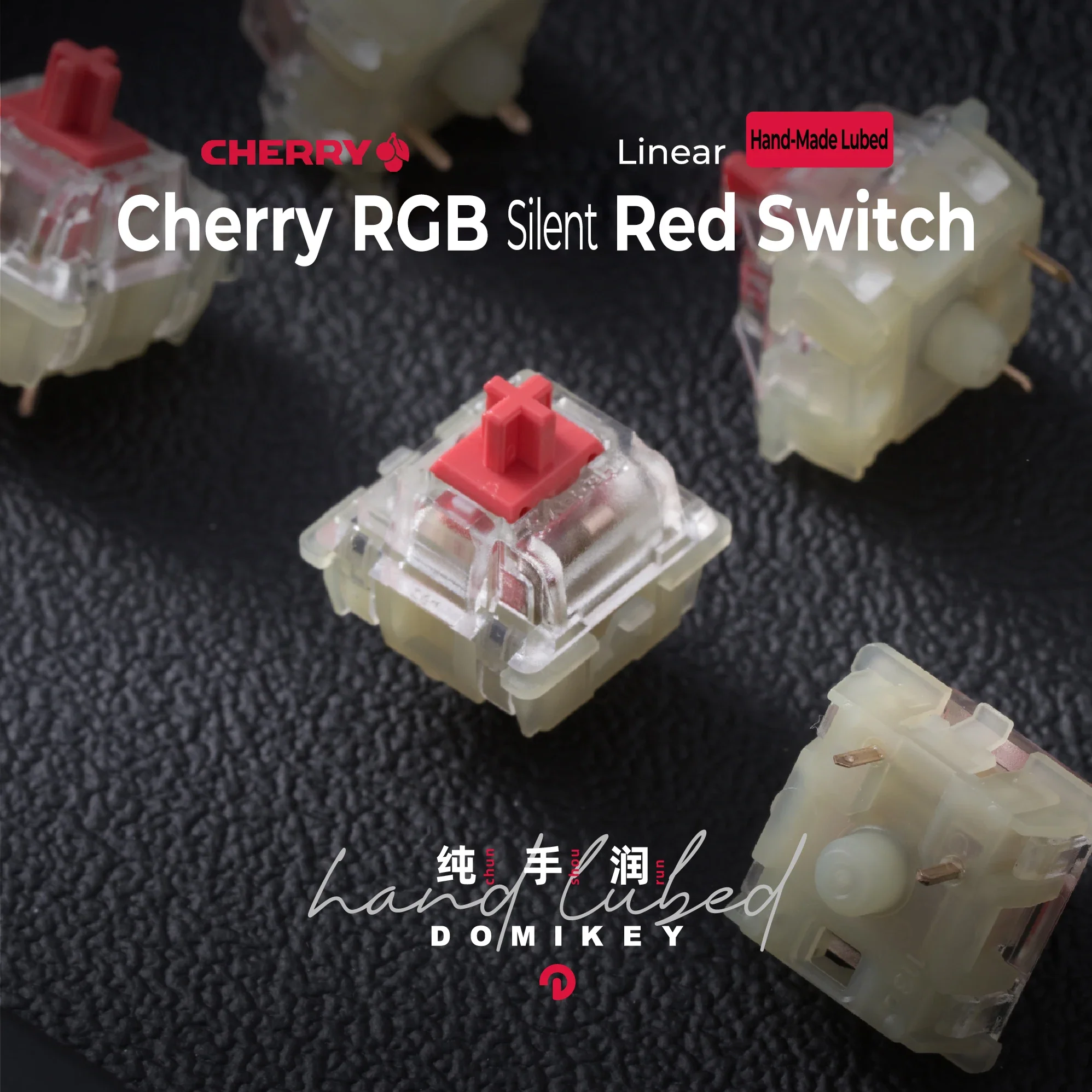 Domikey Cherry MX RGB Silent Red Switch Linear Switch 3pin 45g Clear Top for mechanical keyboard Hand Lubed - Image 4