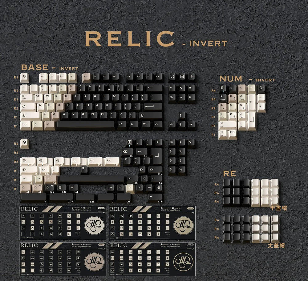 Domikey Relic Invert Keycap abs doubleshot keycap for Mechanical Keyboard poker 87 104 gh60 xd64 xd68 xd84 BM60 BM65 BM80 - Image 3