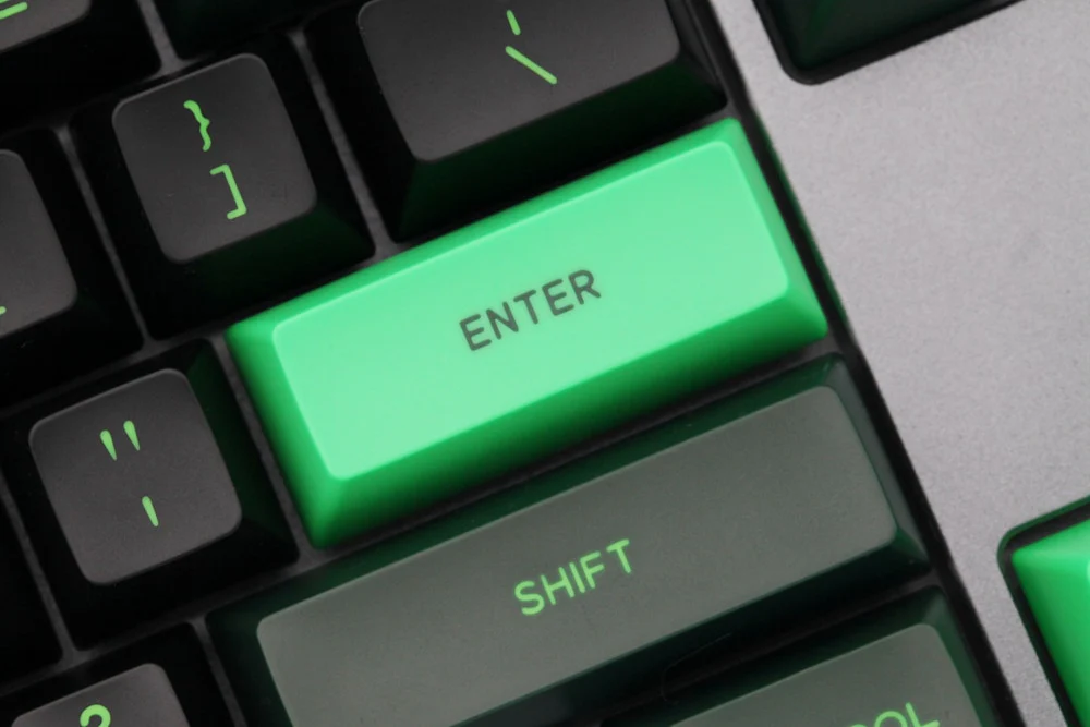 Domikey SA abs doubleshot keycap semiconductor mx stem keyboard  green black - Image 9