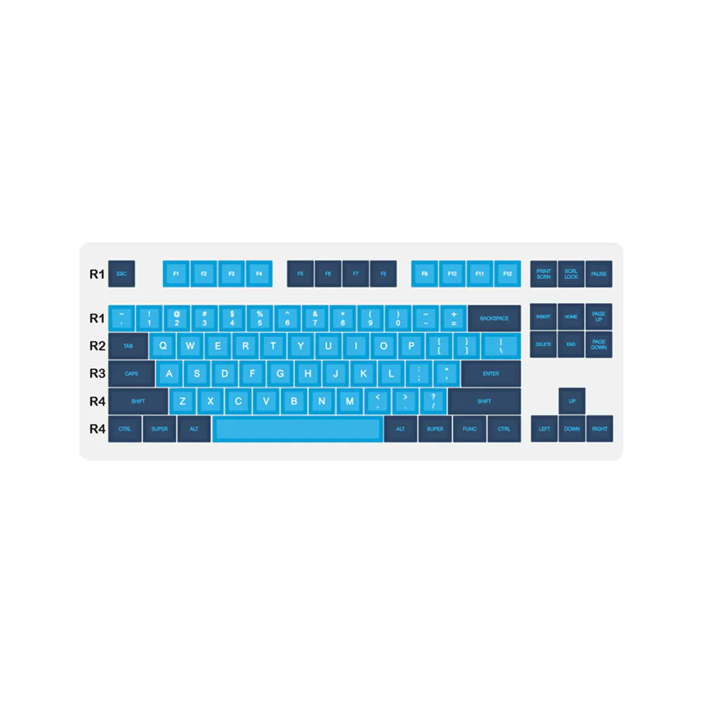 Domikey SA abs doubleshot keycap set Blue Wave 104 Kit - Image 17
