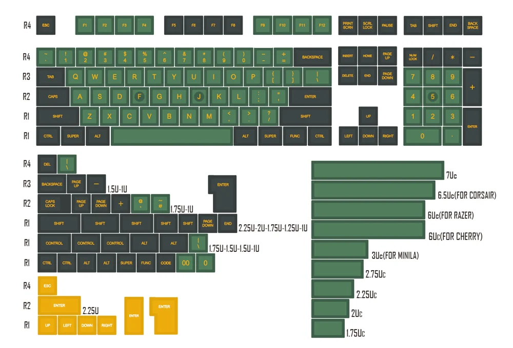 Domikey SA abs doubleshot keycap set SEALs army for mx stem keyboard - Image 21