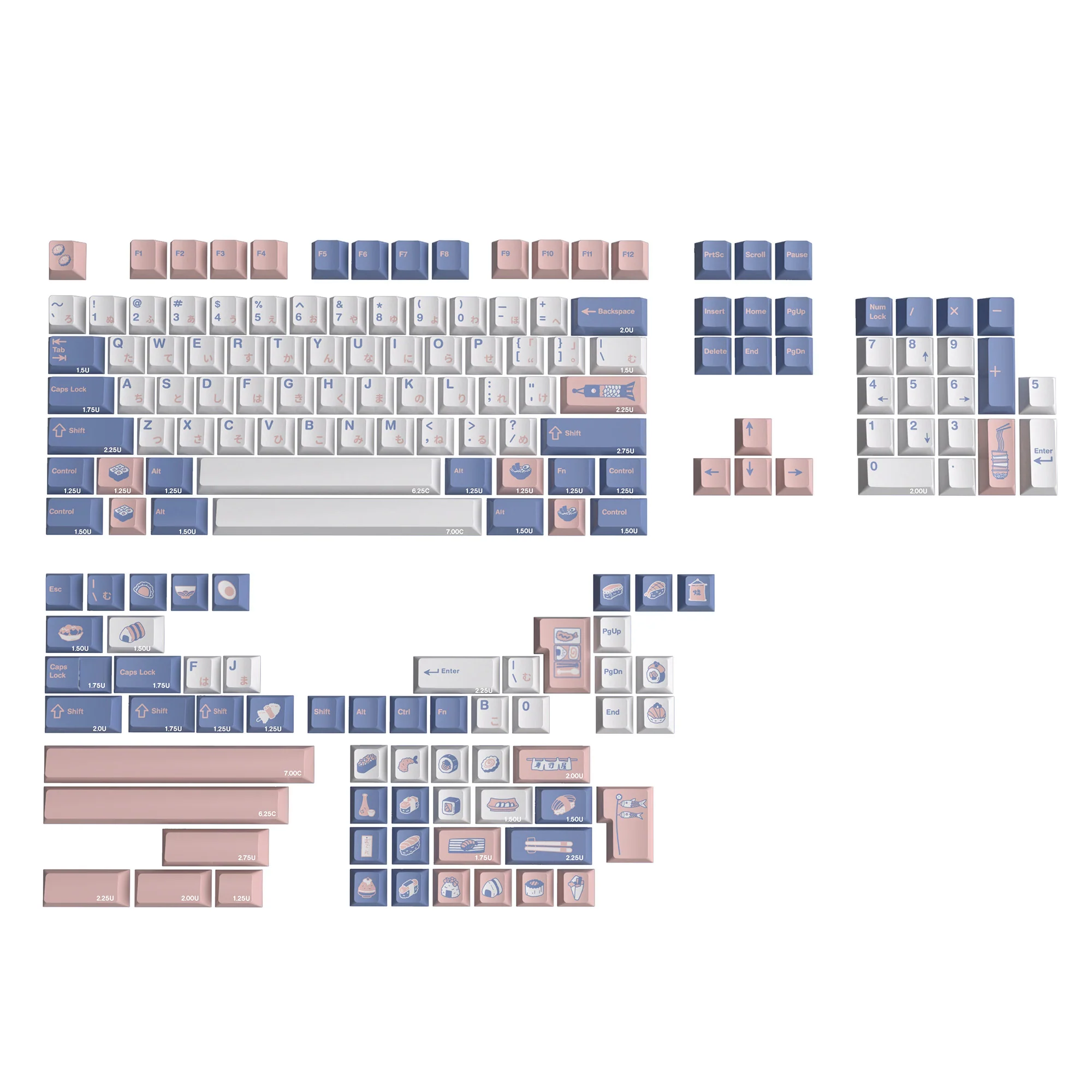 VIVIDKEY Take Away Sushi Keycap Dye Sub Set thick PBT Cherry Profile for keyboard 87 tkl 104 ansi EV63 Made68 HFX 68 75 Wooting - Image 3