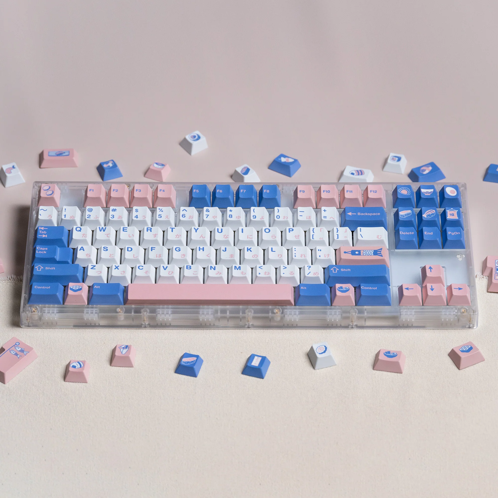 VIVIDKEY Take Away Sushi Keycap Dye Sub Set thick PBT Cherry Profile for keyboard 87 tkl 104 ansi EV63 Made68 HFX 68 75 Wooting - Image 8