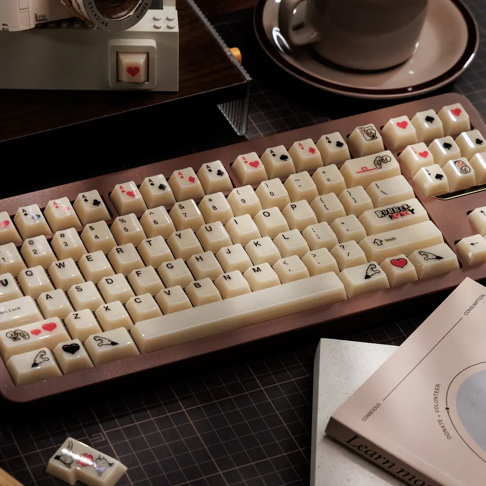 Domikey X JOE Rubber Love Keycap Cherry Profile PC backlit keycap Silk Screen for mx keyboard 104 xd64 xd68 BM60 BM65 BM68 BM80 - Image 4