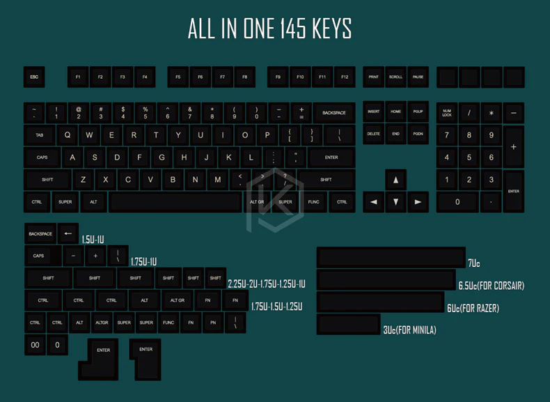 dsa pbt top Printed legends black Keycaps Laser Etched gh60 poker2 xd64 87 104 xd75 xd96 xd84 cosair k70 razer blackwidow - Image 5