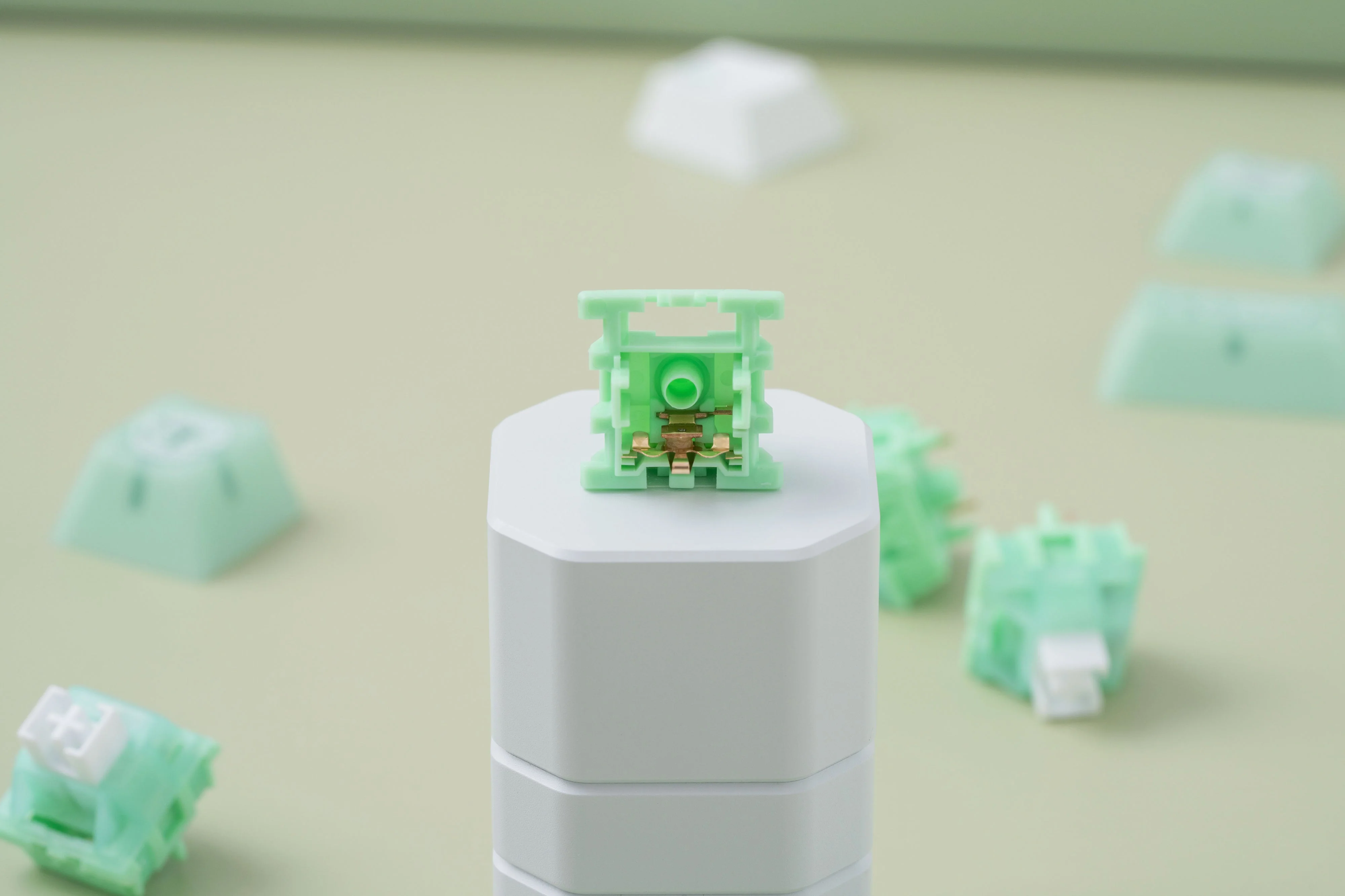 [GBEXTRA] JU x Domikey JADE keycaps Cherry profile  ABS doubleshot Semi-transparent - Image 21