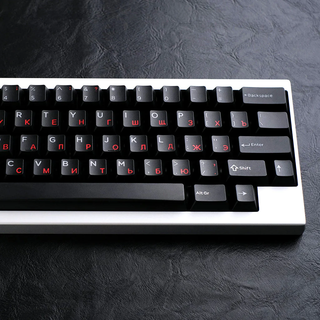 [GBEXTRAS] Domikey x iNKY Amore:RED  Cherry Profile ABS doubleshot Cyrillic English keycaps - Image 4
