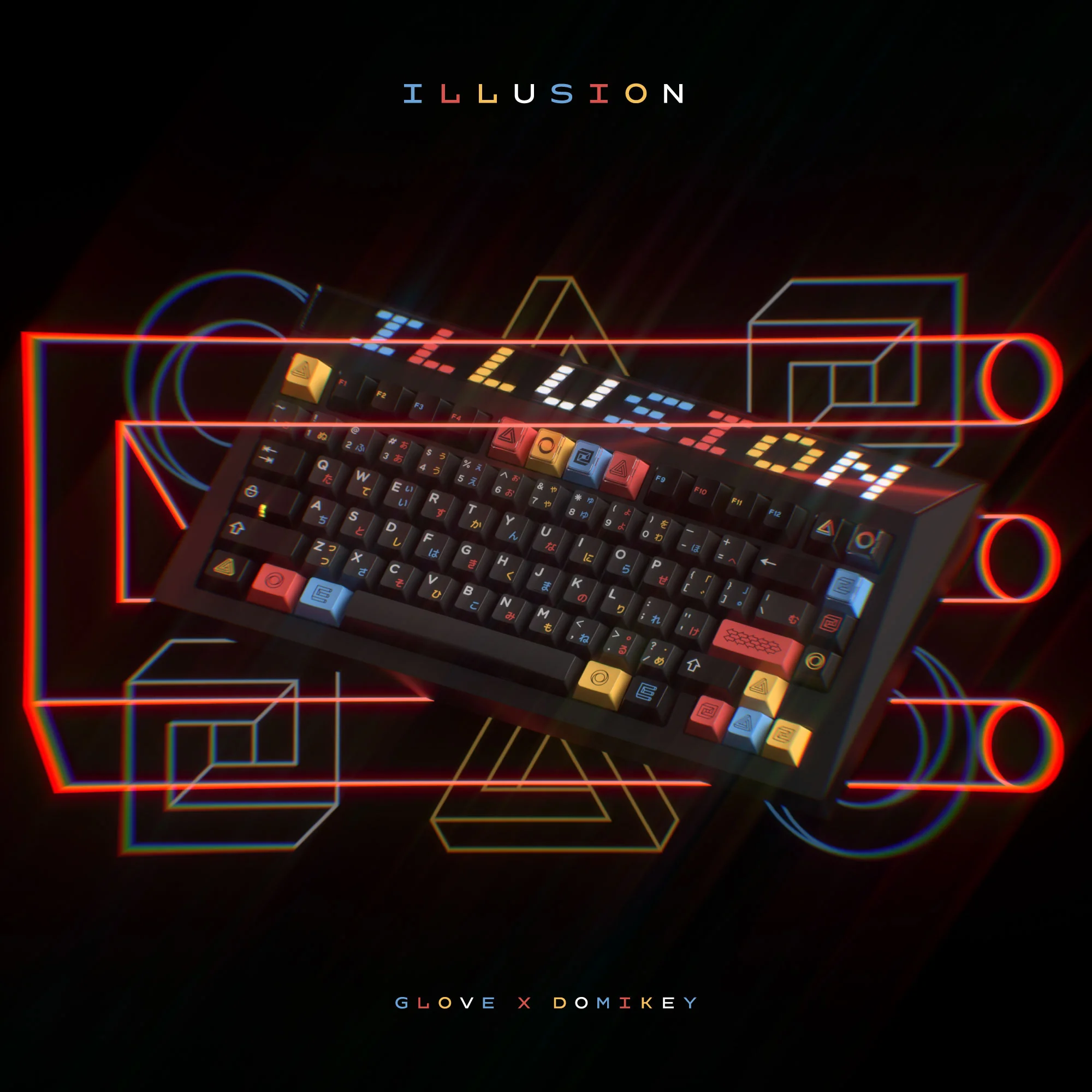 [GBEXTERAS]  GLOVE x Domikey Illusion Keycaps Cherry Profile ABS Double-shot Triple-shot Keycaps - Image 3