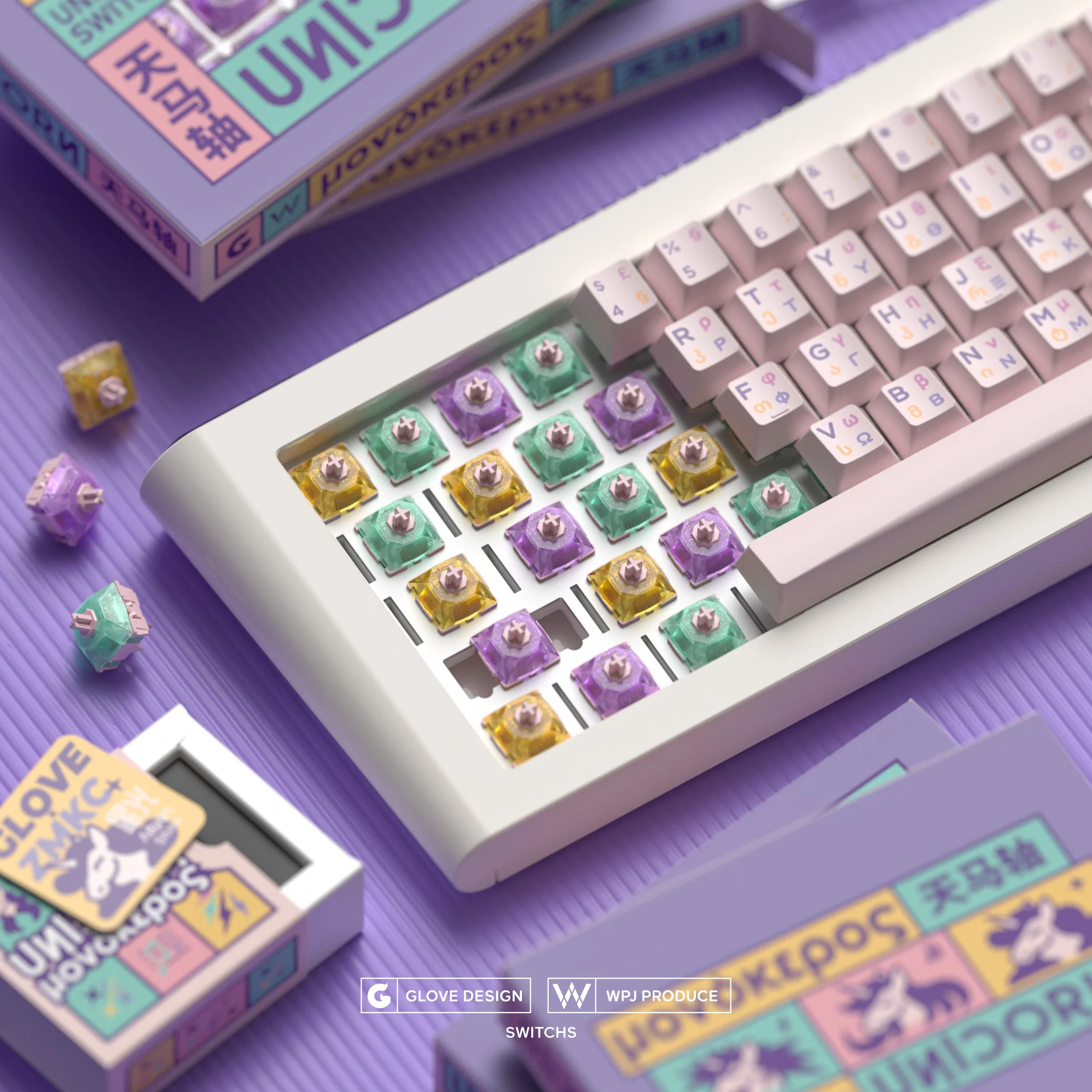 [CLOSED][GB] GLOVE x Domikey Unicorn Keycaps PBT Cherry profile Dye sub Novelty - Image 5
