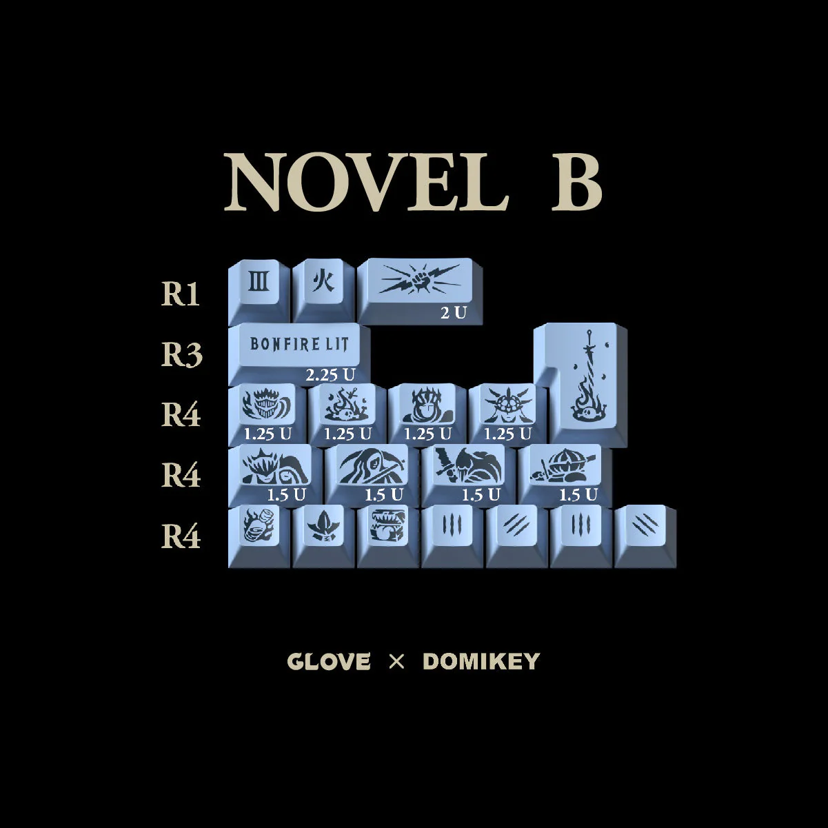 [GBEXTRAS]Domikey x GLOVE Link Fire Cherry Profile Keycaps Novelty ABS Doubleshot - Image 26