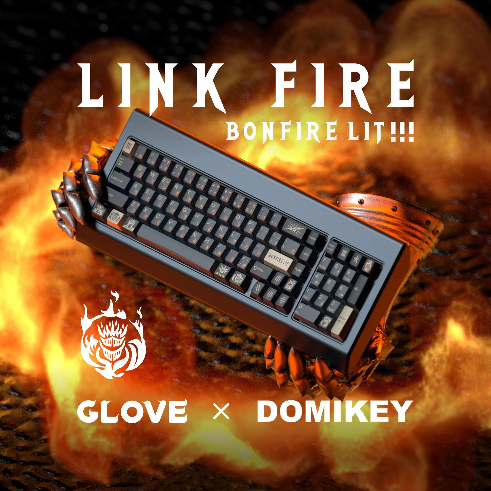 [GBEXTRAS]Domikey x GLOVE Link Fire Cherry Profile Keycaps Novelty ABS Doubleshot - Image 3