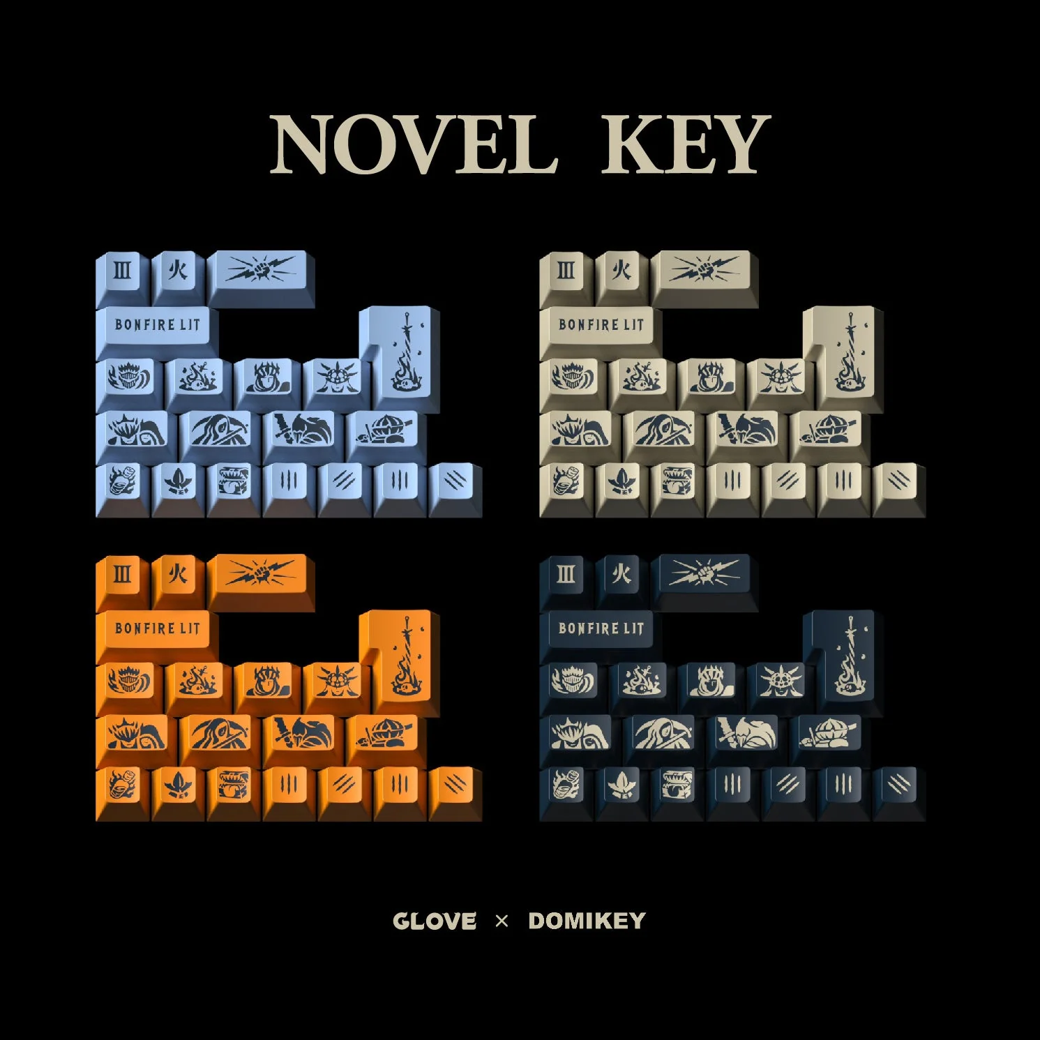 [GBEXTRAS]Domikey x GLOVE Link Fire Cherry Profile Keycaps Novelty ABS Doubleshot - Image 6