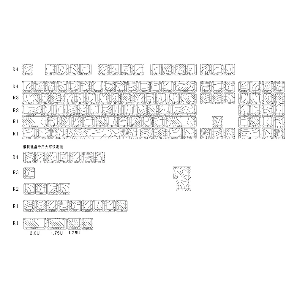GKs Contour Line Keycap Dye Subbed Keycap Cherry Profile Set PBT for keyboard 87 tkl 104 ansi xd64 bm60 xd68 xd84 BM65 Side Lit - Image 6