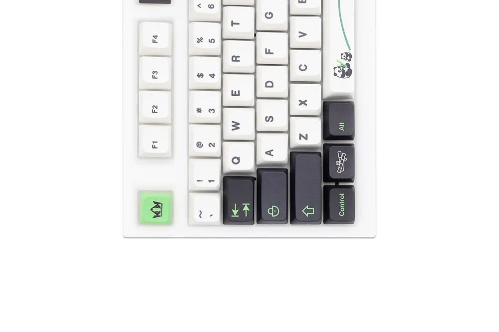 GKs Panda Bamboo MDA Profile Dye Sub Keycap Set PBT for keyboard poker 87 tkl 104 ansi xd64 bm60 xd68 BM87 BM65 Green White - Image 4
