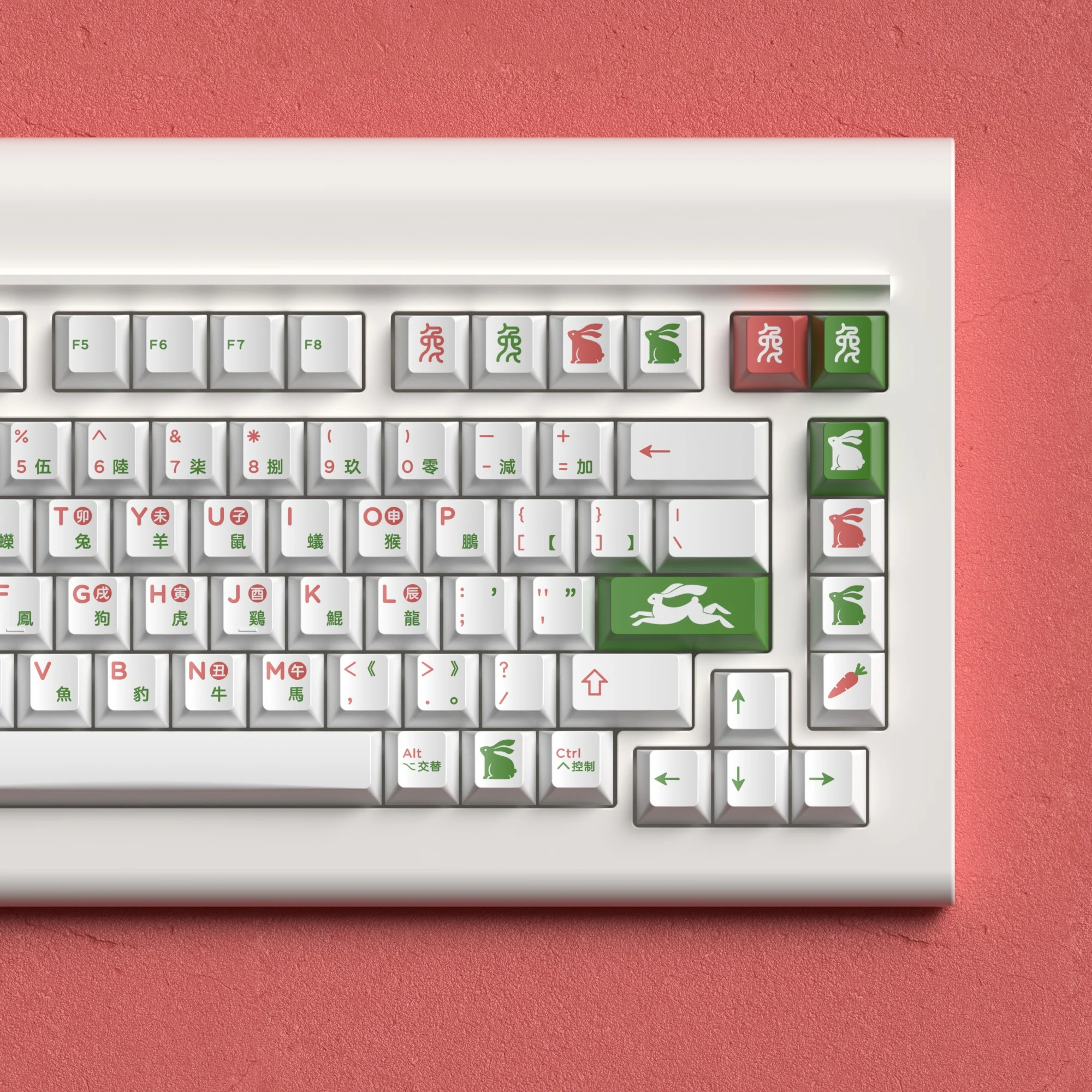 [LIMITED] GLOVE x Domikey the Year of Rabbit PBT Dye sub Cherry profile keycaps all over dyesub limited edition - Image 7