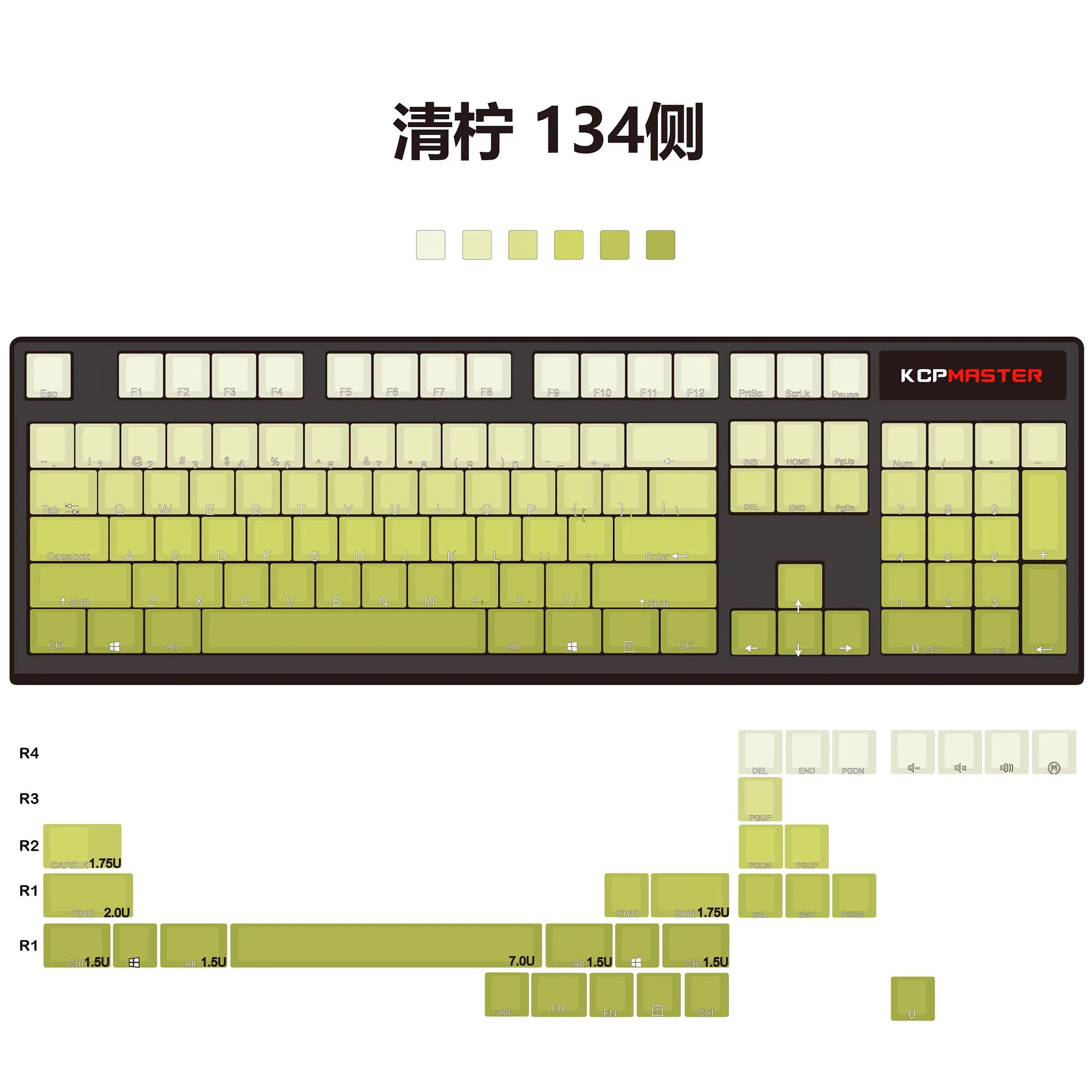 Gradient Lime Keycap Dip Dye Doubleshots PBT Lemon for keyboard 87 tkl 104 bm60 xd68 CSTC75 BM87 BM65 CSTC75 VN96 - Image 3