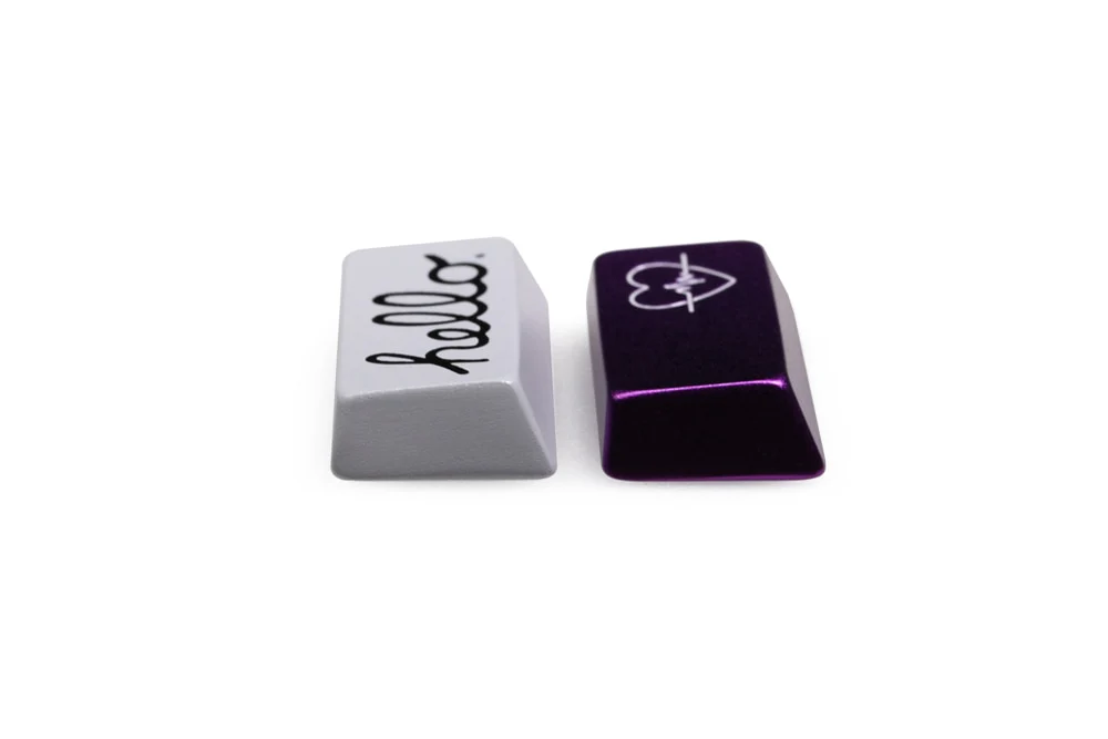 Hello Enter Artisan Keycap CNC anodized aluminum Compatible Cherry MX switches Cherry Profile White Dispensing Tech - Image 5