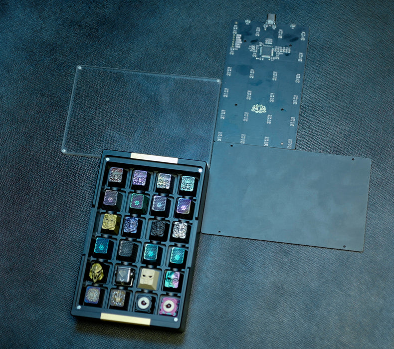 [END]JL Ti & Anodized Aluminum Keycaps box with RGB LED PCB+Magnetic top cover - Image 5