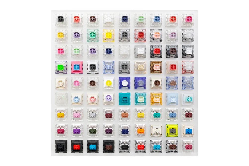 Kailh 81 switch switches tester with acrylic base blank keycaps for mechanical keyboard Box Cream Arctic Fox Silver Jellyfish - Image 4