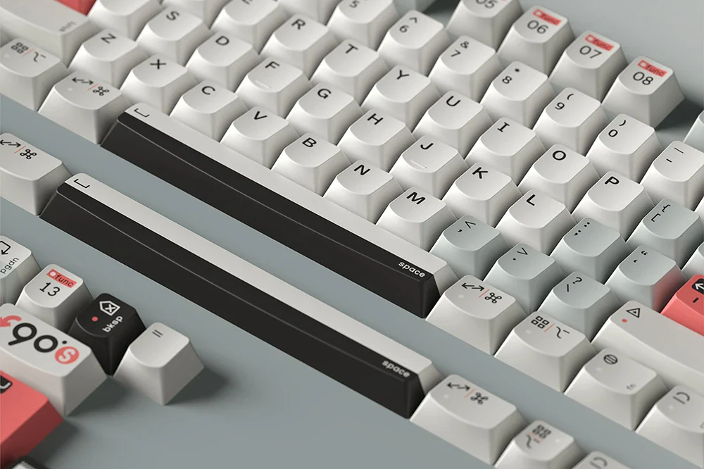 KeyTok Smile Profile Turn 90s Dye Subbed Keycap Set PBT for keyboard 87 tkl 104 ansi xd64 bm60 xd68 CSTC75 BM87 BM65 Grey - Image 5