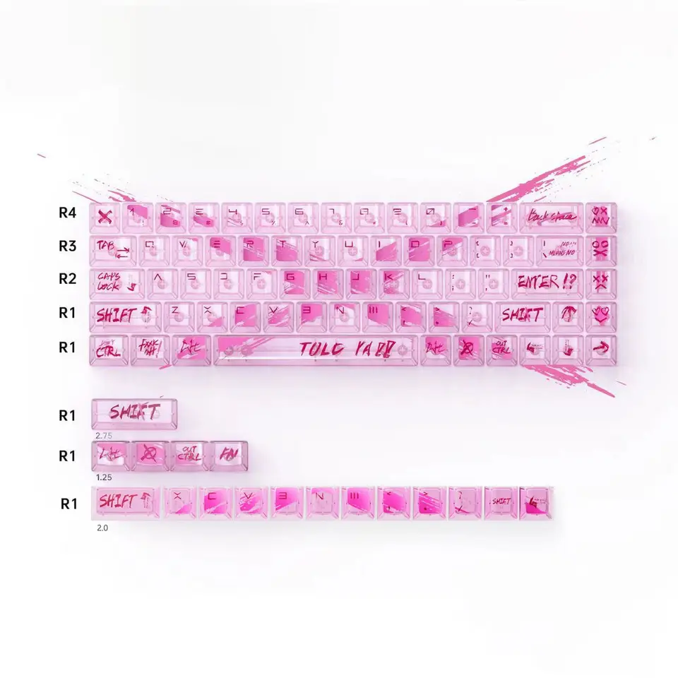 Keytok XXX Keycap Told Ya!! Keycap UV Cherry Profile Invalid objection keycap for mx keyboard 87 104 xd64 BM60 BM65 BM68 BM80 - Image 5