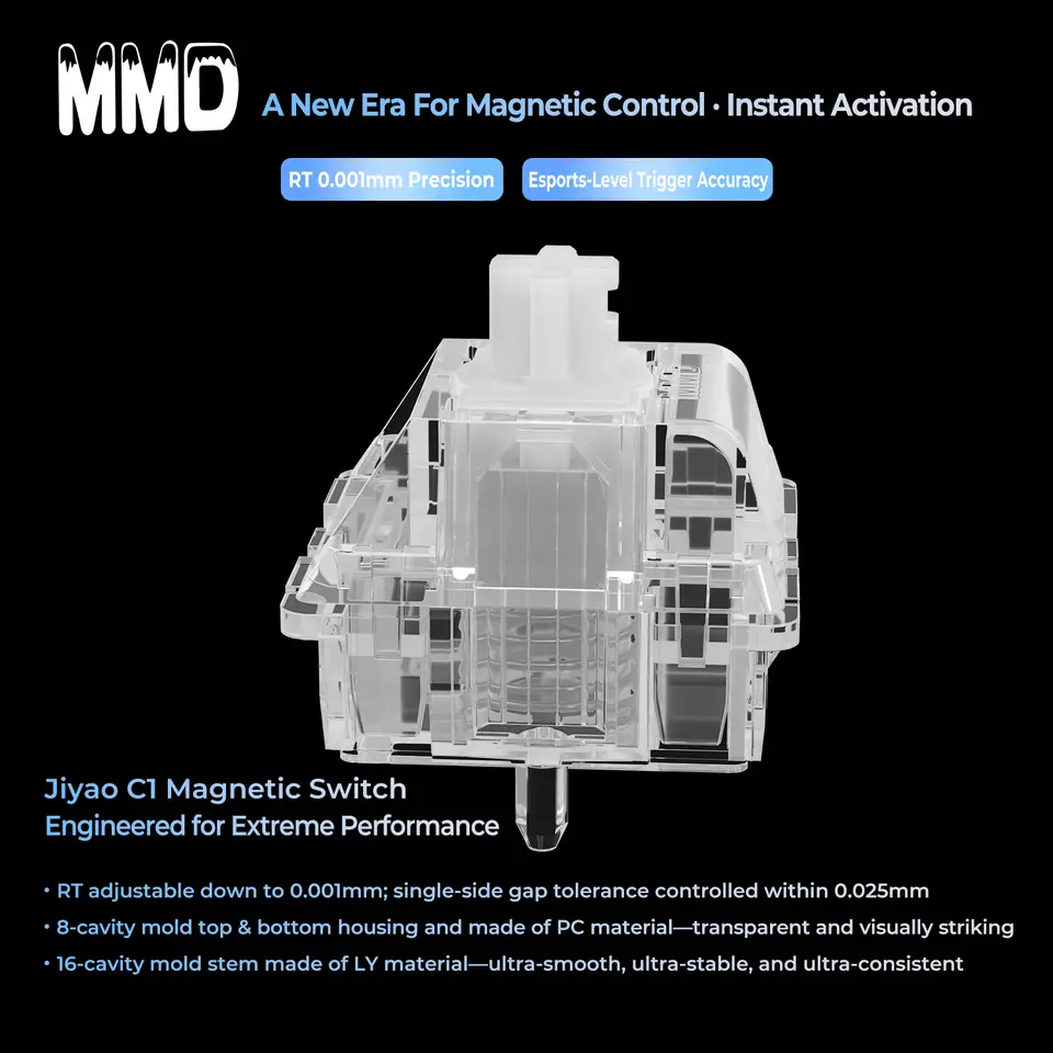 MMD C1 Magnetic Switch Jiyao Switch Linear for Magnetic mechanical keyboard Extremely dazzling Switch Pre Lubed PC LY - Image 5