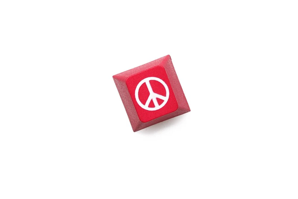 Novelty cherry profile dip dye sculpture pbt keycap laser etched anti war sign r1 1x - Image 6
