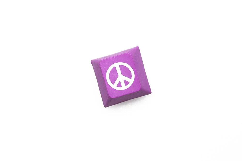 Novelty cherry profile dip dye sculpture pbt keycap laser etched anti war sign r1 1x - Image 9