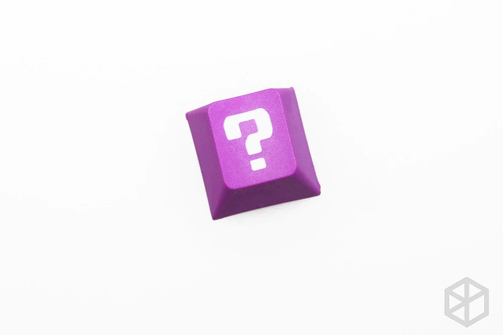 Novelty cherry profile dip dye laser etched pbt keycap question mark r1 1x purple red blue - Image 4