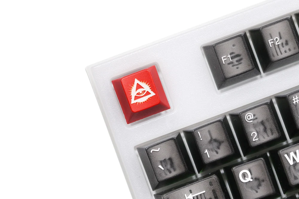 Novelty Eye of Providence All seeing Eye Dollar Euro Yen B Coin profile dip dye Laser pbt keycap for keyboard ESC r1 1x Red - Image 20