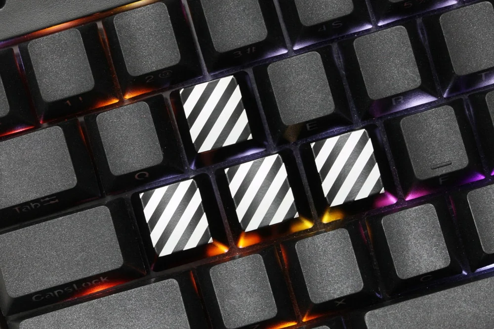 Novelty Shine Through Keycaps ABS Etched arrow key wasd r1 r 2 r3 r4 stripe cross grain - Image 16