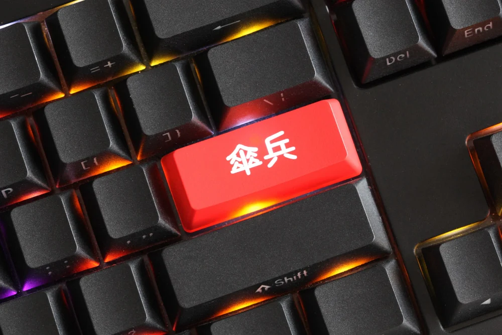 Novelty Shine Through Keycaps ABS Etched back lit black red ESC Enter Backspace network buzzword the same meaning stupid idiot - Image 8