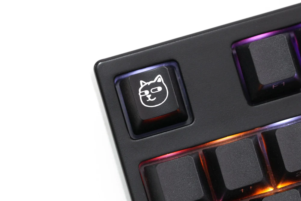 Novelty Shine Through Keycaps ABS Etched back lit black red r1 ESC Doge dog head puppy - Image 4