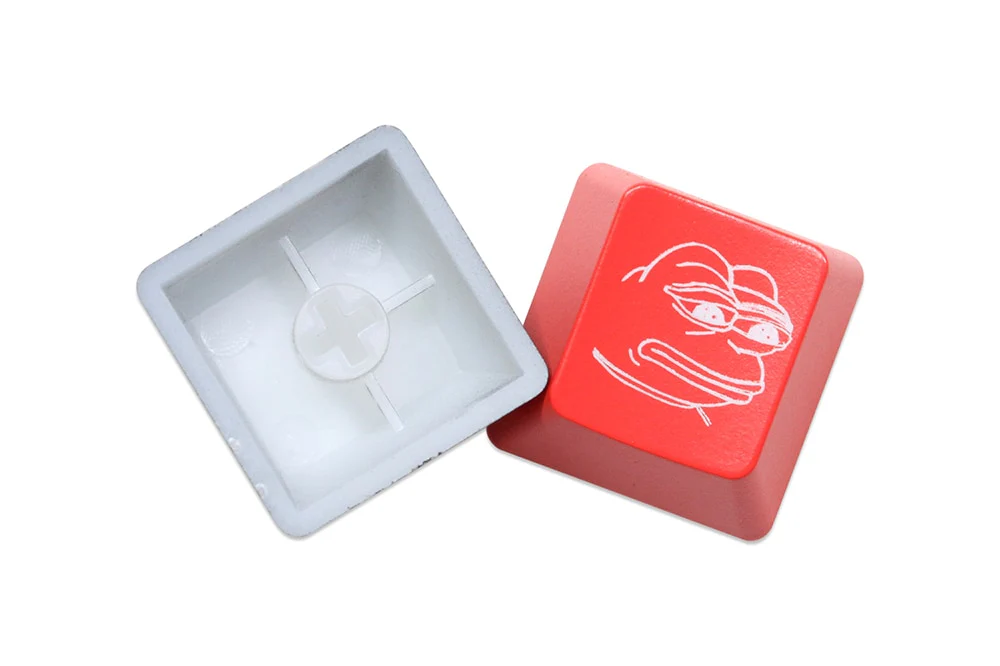 Novelty Shine Through Keycaps ABS Etched back lit black red r1 ESC Sad Frog THX meme Internet Trends - Image 10