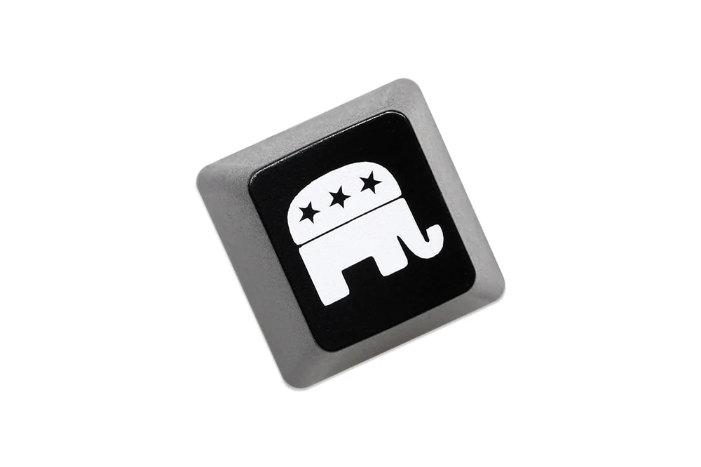Novelty Shine Through Keycaps ABS Etched back lit black red r1 ESC the Donkey vs Elephant Symbol - Image 5