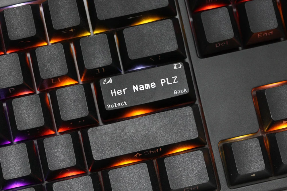 Novelty Shine Through Keycaps ABS Etched Shine-Through Her Name PLZ Please black red custom mechanical keyboard enter backspace - Image 4