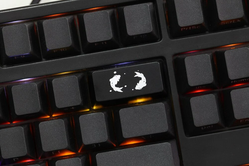 Novelty Keycaps ABS Etched Shine-Through koi fish black red enter backspace - Image 5