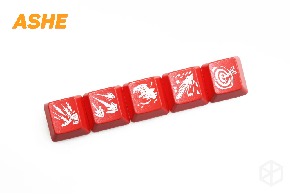Novelty Shine Through Keycaps ABS Etched  black red r2 lol hero skill - Image 7