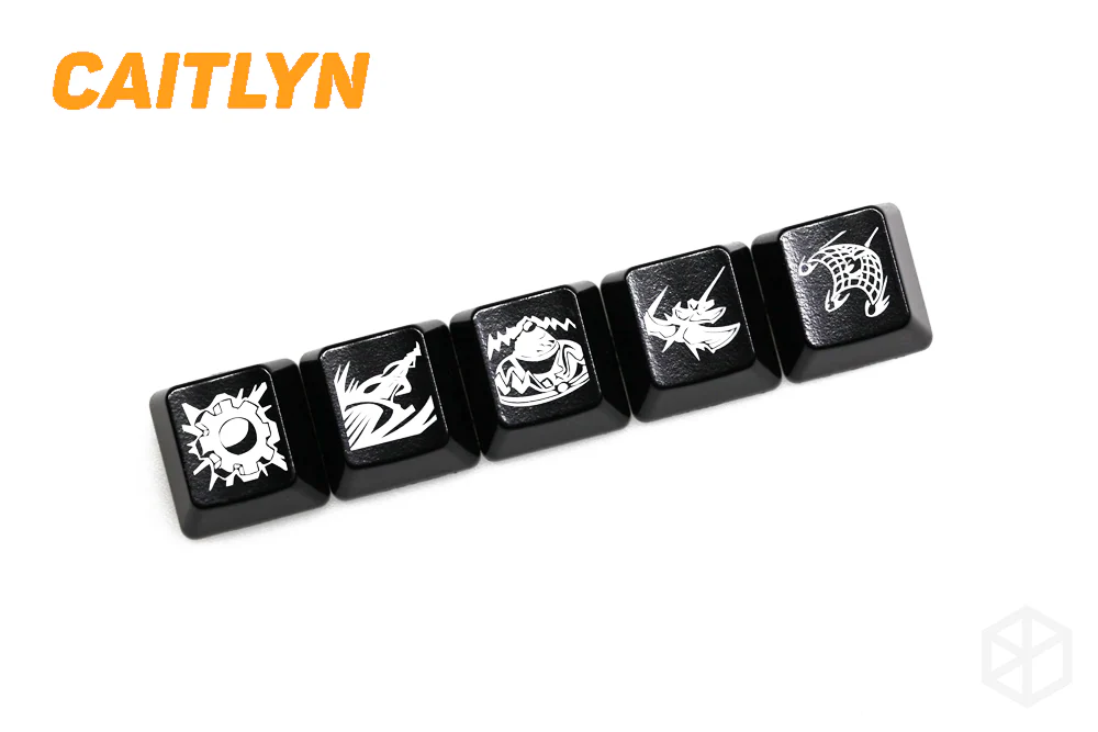 Novelty Shine Through Keycaps ABS Etched  black red r2 lol hero skill - Image 8
