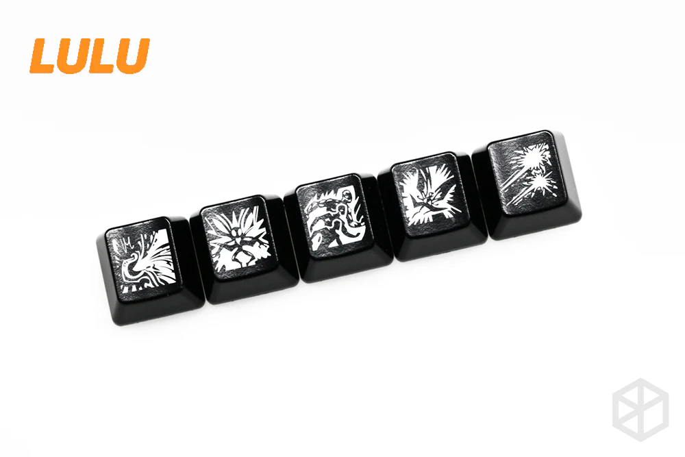 Novelty Shine Through Keycaps ABS Etched lol black red r2 hero skill - Image 6